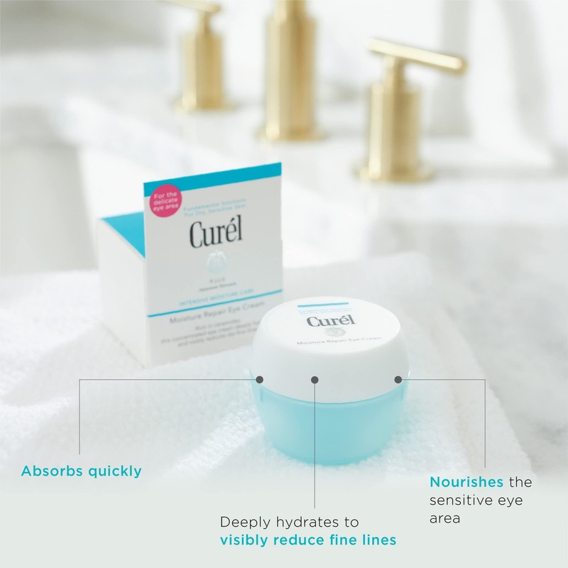 Curel Hydrating Repair Eye Cream for Dry, Sensitive Skin, 25