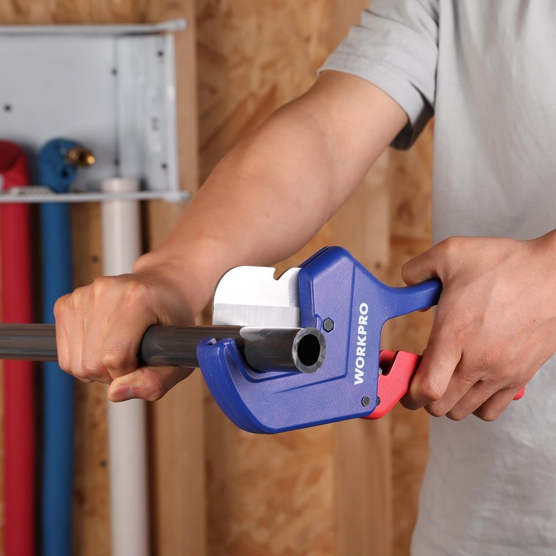 WORKPRO Ratchet PVC Pipe Cutter Tool, Up to 2-1/2", Pex