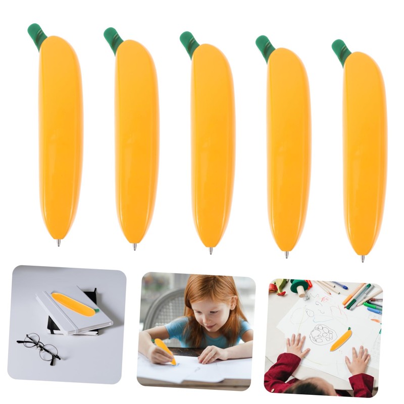 Operitacx 12pcs Banana Shape Ballpoint Pens Multi-function Writing Pens for