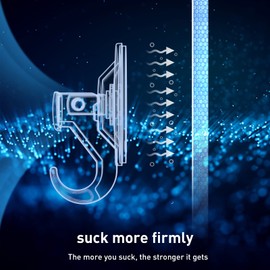 LUXEAR Suction Cup Hooks - 6 Pack Suction Hooks Reusable Powerful Waterproof Shower Hooks - Heavy Duty Vacuum Suction Hanger for Shower, Window, Towel, Loofah - Black