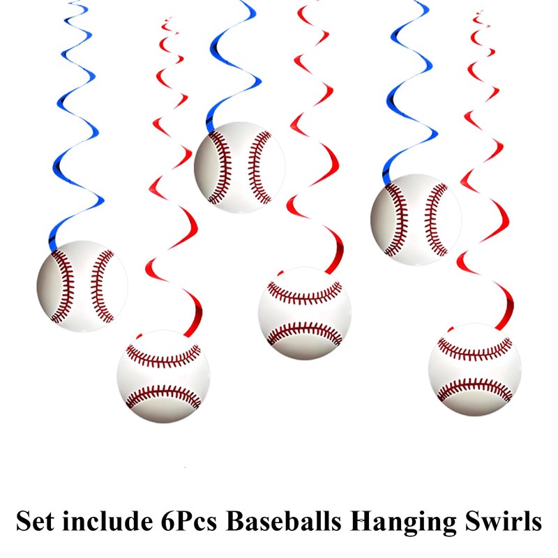 Red and Blue Baseball Themed Party Decorations Banner