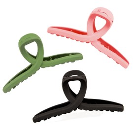 Euvoym 3 Pieces 4.7" Large Hair Claw Clips Jumbo Hair Clips Hair Jaw Clamp Clips Strong Grip Matte Butterfly Clip for Thick and Thin Hair