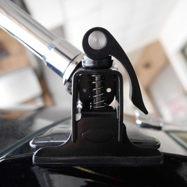 Black Stainless Steel Amateur Radio Adjustable Antenna Base for Mobile Trunk Hatchback Rear Gate Car with L-Shaped Hex Wrench | GABIL MB130