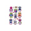 Puffy Foil Robot Party Stickers for Crafts, Cardmaking, Scrapbooks, Classroom