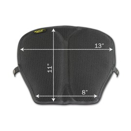Skwoosh Mid Size Touring Sport Cruiser Motorcycle Gel Seat Pad with Breathable Cooling Airflow Mesh Fabric Cushion | Great Gift | Made in USA