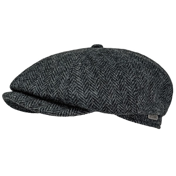 WEROR WEROR-435.1 Men's Flat Cap Peaked Cap with Peak Herringbone