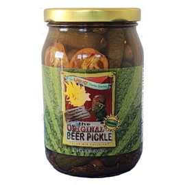 The Original Beer Pickle Gherkins - Super Hot and Spicy Dill Pickle Gherkins Packed With Fresh Garlic and Habanero - Made in Texas