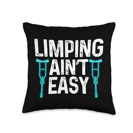 Funny Broken Leg Designs For Kids Men Women Foot Recovery Throw Pillow