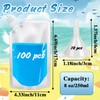 100 Pcs Plastic Flasks,8 Oz Drink Pouches Bulk,Reusable Drink Pouches,Leak-Proof