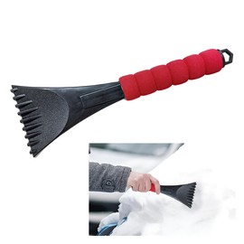 KITUREK Ice Scraper for Car Windshield, Scratch-Free Auto Ice Scraper with Foam Handle, Window Snow Frost Removal Tools for Cars, Trucks, SUVs (Red)