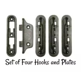 Annie's Home Store Medium Cast Iron Bed Rail Fastener Set frame hooks anchors antique bed