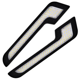 AUTOXBERT 2x Daytime Running Light LED White Light L-Shape Strip With Back Sticker12V DRL
