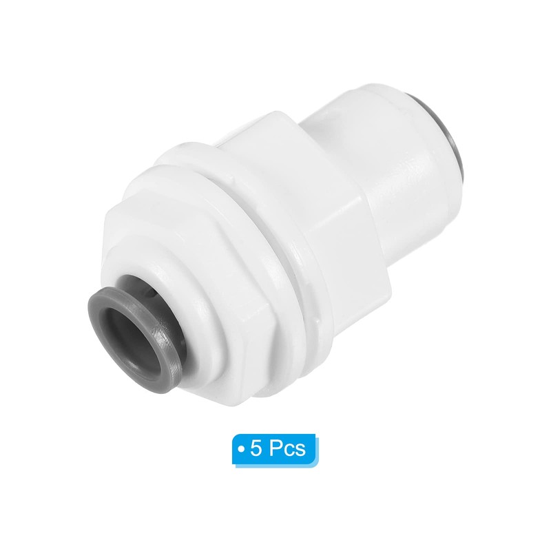 PATIKIL 1/4" Push to Connect Bulkhead Fittings, 2 Pack Straight