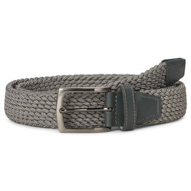 Johnston & Murphy Men's Stretch Belt, Gray Woven Knit, 34C