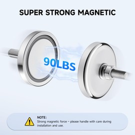 INMOZATA Neodymium Round Magnet with 1/4''-20 Male Threaded Stud Strong Magnetic Mount 90lb Magnetic Base for Lighting, Camera and Other Brackets(4 Pieces 90lb Magnet)