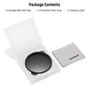 NEEWER Basics 58mm Variable ND Filter, ND2-400 1-9 Stops Light