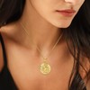 Gold Planet Pendant Necklace for Women 14K Gold Plated Saturn