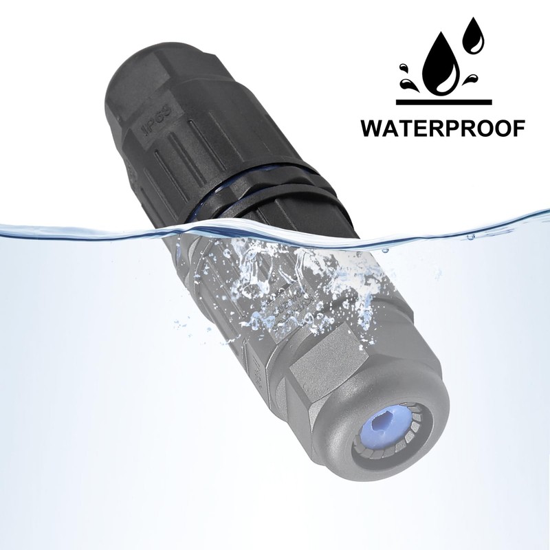 5Pcs Waterproof Cable Connector 4Pin Wire Connector 4 Way Inline