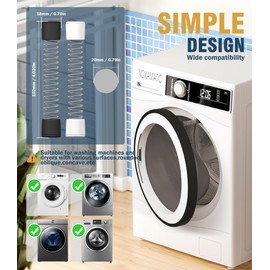 Front Loader Washing Machine Door Support, Magnetic Washing Machine Door Holder, Keep the Door of the Washing Machine Open to Mould Odour (Black + White)