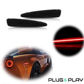 KENRTIR Smoked Lens Red LED Lamp Compatible with 2005-2013 Chevy Corvette C6 Rear Side Marker Light