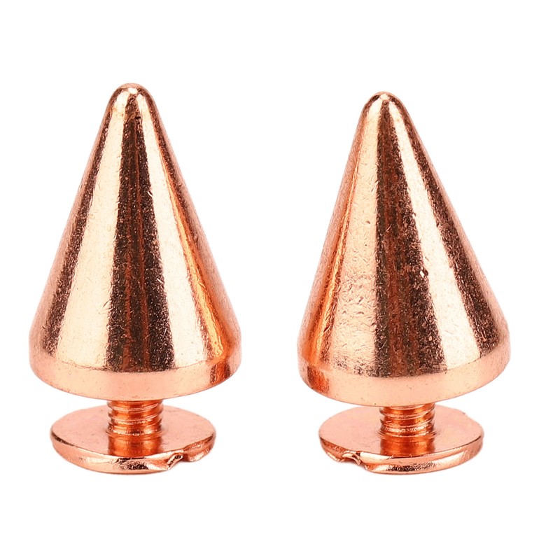 100 Sets Punk Cone Spikes Studs Electroplating Rose Gold Punk