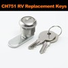 CH751 RV Keys for RV Campers Cabinets Push Locks, Spare