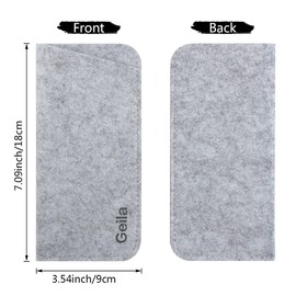 Geila Pack of 3 Glasses Case, Felt Glasses Case, Soft Slip in Pouch Holder Case Bag, Glasses Storage Case, Makeup Pouch Glasses Case, Dark grey x 1 + rose red x 1 + light grey x 1