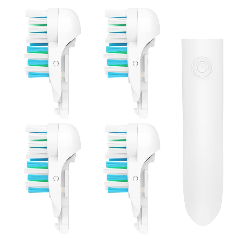 4 Pcs Sensitive Toothbrush Dual Clean Replacements Attachments Brush Heads