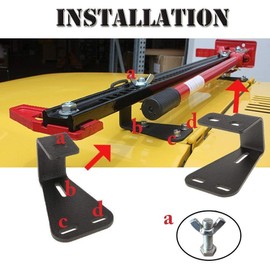 PARTOL High Lift Jack Mount Hinge Mounting Hood Bracket Fit for Jeep Wrangler CJ 1944-1986 / YJ 1987-1995 / TJ 1997-2006