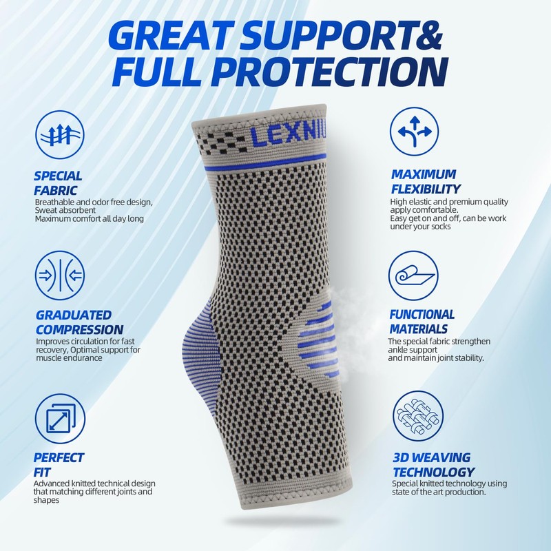 Ankle Brace for Plantar Fasciitis Relief, 2 Pack Ankle Compression