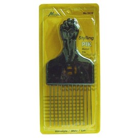 Afro Hair Pik - Afro Styling Pick, Metal #2410: Untangle, Style, Lift (12 Pack)