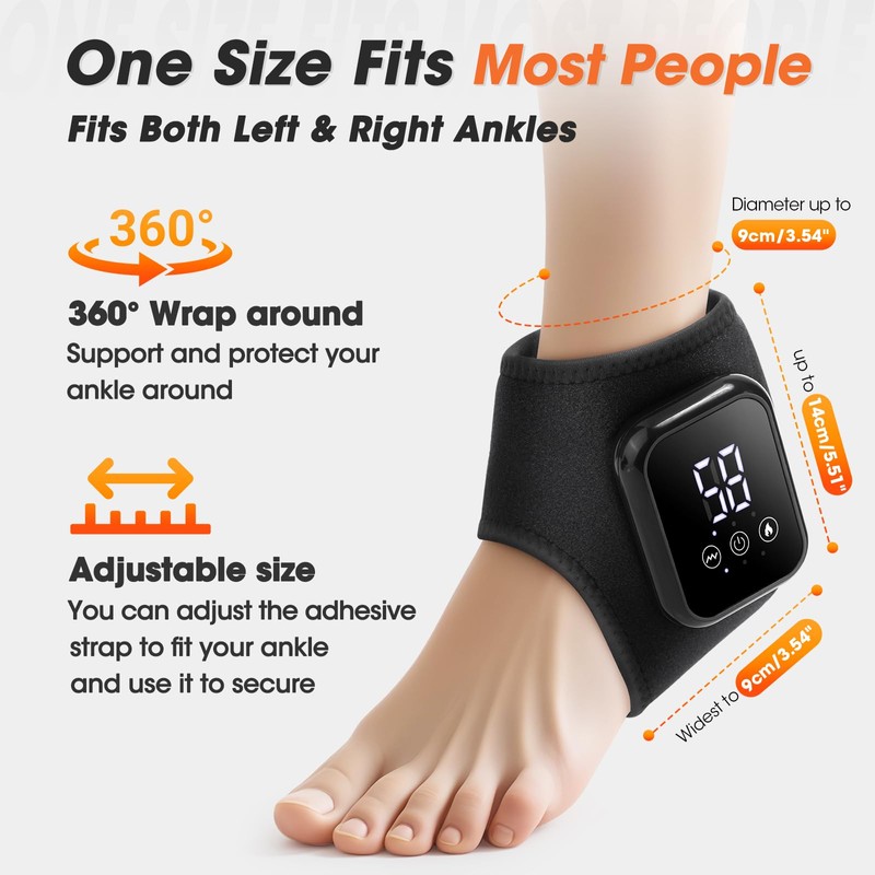 Cordless Ankle Heating Pad, Ankle Massager with Heat, FSA Eligible