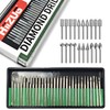 1/8" Shank Diamond Grinding Burr Bits (50 Pcs) for Dremel