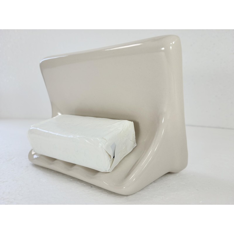 Beige Bone Almond Ceramic Soap Dish Shower Tray Tile in