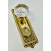 Rousso USA Beveled Crystal Glass Door Knob with Brass Escutcheon, 7" x 2.25", Non-Turning, Includes Screws