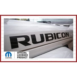 Decal Mods Rubicon Hood Graphic Decal/Sticker fits Jeep Wrangler JK (2007-2018) Black Matte CBM (Set of 2) | SJ1Y3