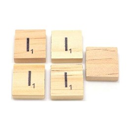 Wooden Alphabet Craft Tiles - Available in Letters and Values - Various Quantities Available (I, Pack of 5)