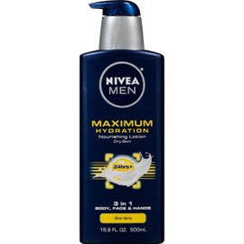 NIVEA Men Maximum Hydration 3-in-1 Nourishing Lotion - Body, Face, Hands - 16.9
