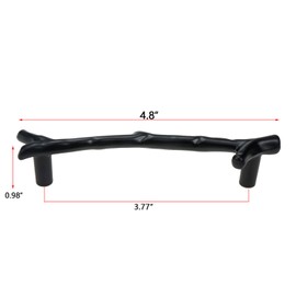 Bitray 10PCS Cabinet Handles 3.8 inch Hole Centers Twig Branch Black Drawer Pulls Hardware for Kitchen Bedroom Bathroom Furniture