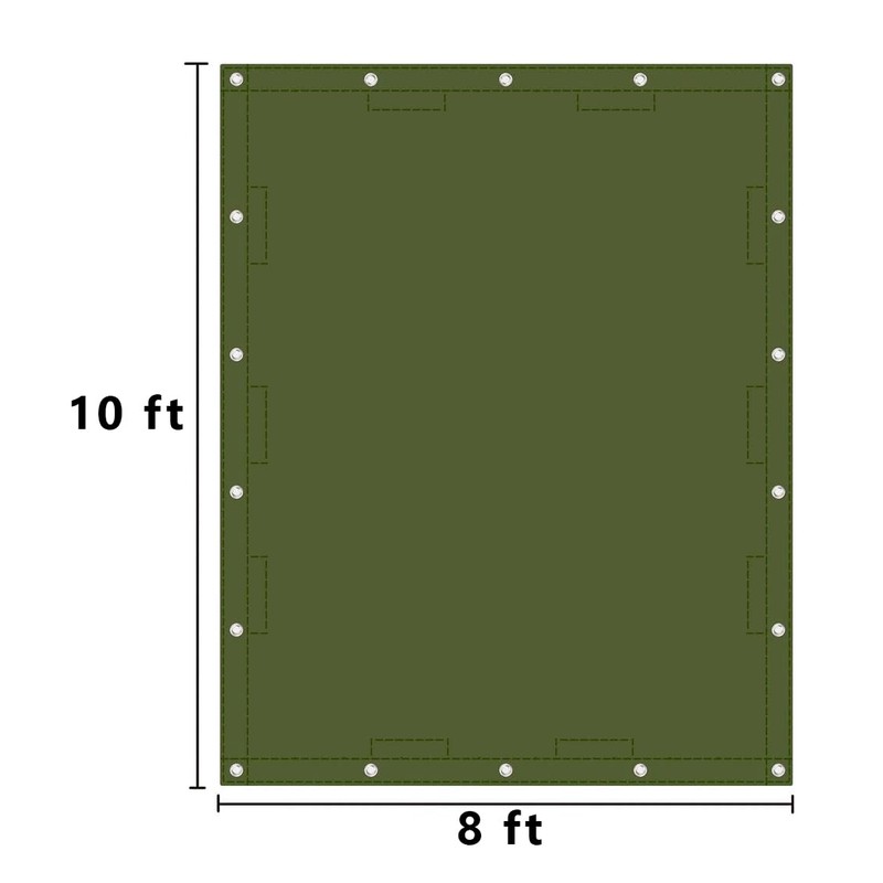 ZUPERIA Canvas Tarp 1 Pack, 8' x 10' ft, 12oz.