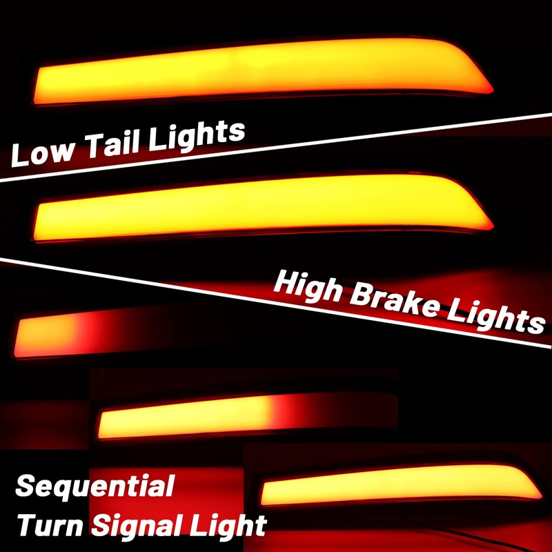 GEEGEETOP Red LED Rear Trunk Pillar Tail Light Column Brake