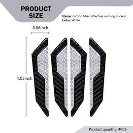 MOXRUQ 4 PCS Car Door Edge Guard Stickers, 4.72" x 1.18" Car Door Safety Reflective Protection Anti-Collision Strips, Universal for Most Cars (White)