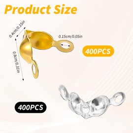 800 Pieces Crimp Beads Silver Gold Crimp Beads Clasp Chains Clasps Crimp Beads Jewellery Making Accessories for DIY Bracelets Necklaces Crimping Accessories 8 x 4 mm