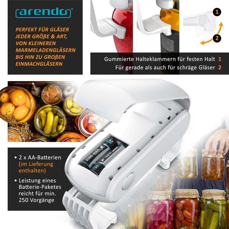 Arendo - Automatic Jar Opener - Electric Lid Opener for