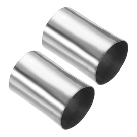 PATIKIL 1 1/2" (38mm) ID Straight Pipe Fitting, 2pcs 304 Stainless Steel Coupling Metal Tube Connector Adapter for Irrigation Water Pipelines, DIY, 60mm Long