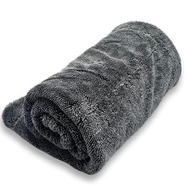 CUEMOON Ultra Absorbent Drying Cloth, 1200 GSM Grey, 50 x 80 cm, Rounded Soft Fibres, Scratch-Free, Extra Large for Lint-Free and Paint-Gentle Microfibre Cloth, Car Care Grey