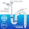 Lobenswerk® Siphon for Kitchen Sink with Flexible Drain Hose -