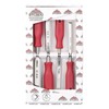 Stubai 354104 Wood Chisel Set with Plastic Handle, Silver/Red, 12-24