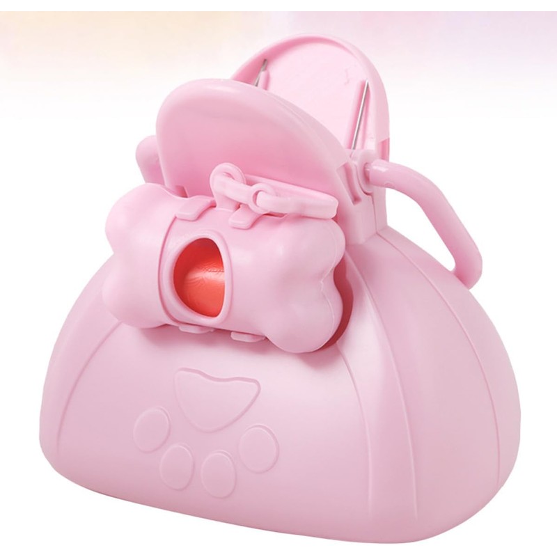 Porta Bolsas de Basura Portátil Rosa de Plástico para Perros