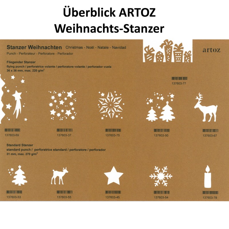 Artoz Flying Punch, Free Position, Card Punch, "Christmas Trees" -